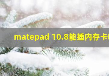 matepad 10.8能插内存卡吗